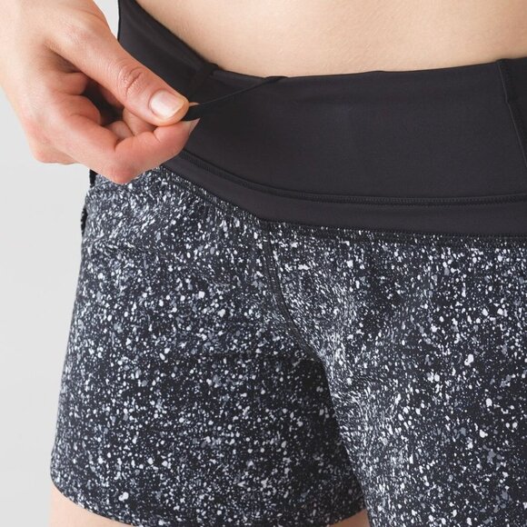 Lululemon Run Times Short- Mini Splatter White Black - Picture 5 of 14